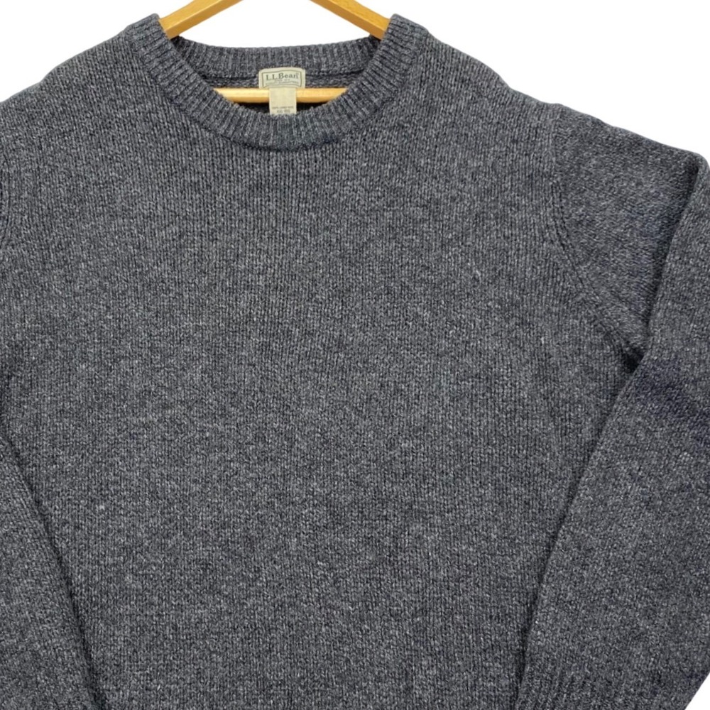 L.L. Bean Mens Classic Ragg Lamb Wool Crewneck Sweater XXL Regular Grey 509750